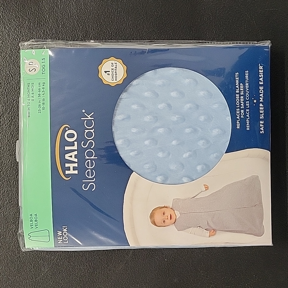 HALO Sleepsack Plush Dot Velboa Wearable Blanket - Blue